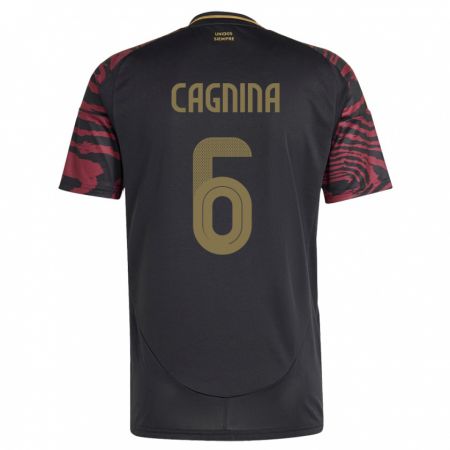 Kandiny Herren Peru Claudia Cagnina #6 Schwarz Auswärtstrikot Trikot 24-26 T-Shirt