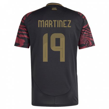 Kandiny Herren Peru Nahomi Martínez #19 Schwarz Auswärtstrikot Trikot 24-26 T-Shirt