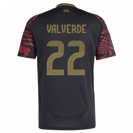 Kandiny Herren Peru Malena Valverde #22 Schwarz Auswärtstrikot Trikot 24-26 T-Shirt