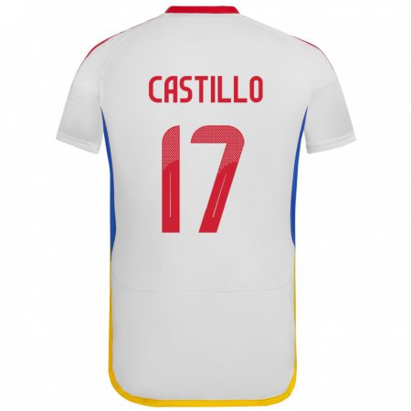 Kandiny Herren Venezuela Edson Castillo #17 Weiß Auswärtstrikot Trikot 24-26 T-Shirt