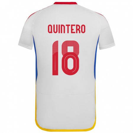 Kandiny Herren Venezuela Jesús Quintero #18 Weiß Auswärtstrikot Trikot 24-26 T-Shirt