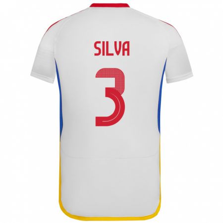 Kandiny Herren Venezuela Santiago Silva #3 Weiß Auswärtstrikot Trikot 24-26 T-Shirt