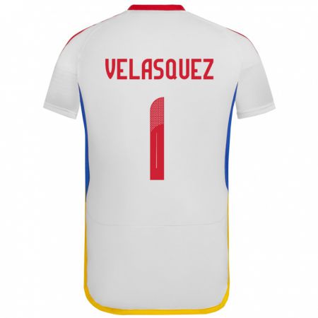 Kandiny Herren Venezuela Yessica Velásquez #1 Weiß Auswärtstrikot Trikot 24-26 T-Shirt