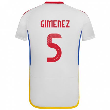 Kandiny Herren Venezuela Yenifer Giménez #5 Weiß Auswärtstrikot Trikot 24-26 T-Shirt