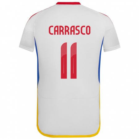 Kandiny Herren Venezuela Raiderlin Carrasco #11 Weiß Auswärtstrikot Trikot 24-26 T-Shirt