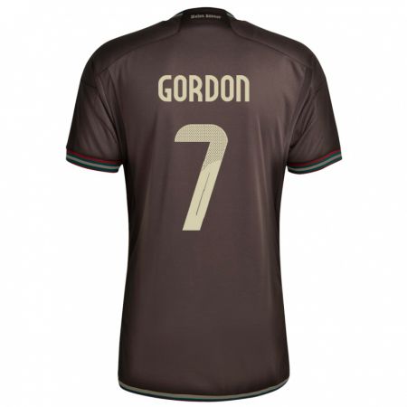 Kandiny Herren Jamaika Robino Gordon #7 Nachtbraun Auswärtstrikot Trikot 24-26 T-Shirt