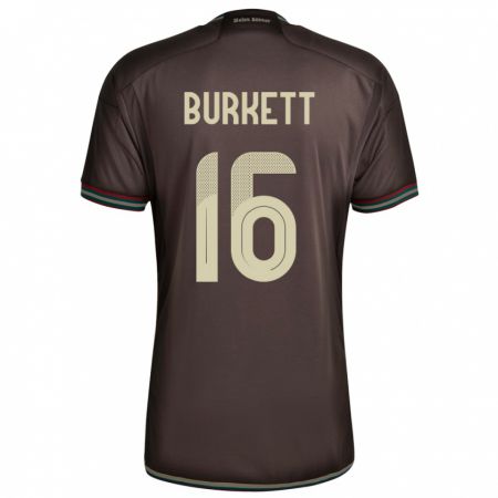Kandiny Herren Jamaika Brian Burkett #16 Nachtbraun Auswärtstrikot Trikot 24-26 T-Shirt