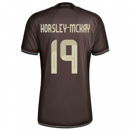 Kandiny Herren Jamaika Kyron Horsley-Mckay #19 Nachtbraun Auswärtstrikot Trikot 24-26 T-Shirt