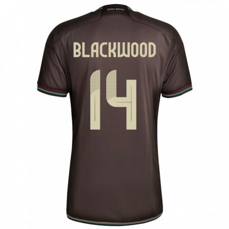 Kandiny Herren Jamaika Deneisha Blackwood #14 Nachtbraun Auswärtstrikot Trikot 24-26 T-Shirt