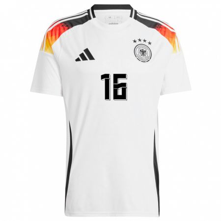 Kandiny Damen Deutschland Tom Rothe #16 Weiß Heimtrikot Trikot 24-26 T-Shirt