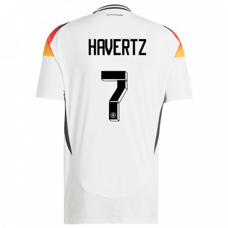 Kandiny Damen Deutschland Kai Havertz #7 Weiß Heimtrikot Trikot 24-26 T-Shirt