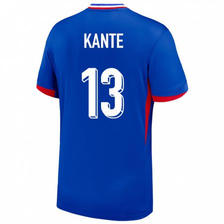 Kandiny Damen Frankreich N Golo Kante #13 Blau Heimtrikot Trikot 24-26 T-Shirt