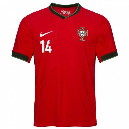 Kandiny Damen Portugal Goncalo Inacio #14 Rot Heimtrikot Trikot 24-26 T-Shirt