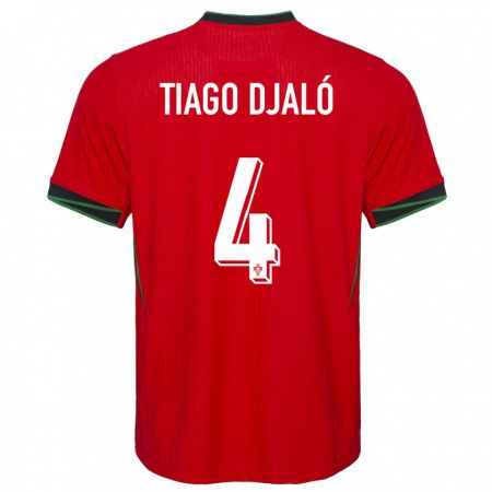 Kandiny Damen Portugal Tiago Djalo #4 Rot Heimtrikot Trikot 24-26 T-Shirt