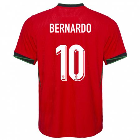 Kandiny Damen Portugal Bernardo Silva #10 Rot Heimtrikot Trikot 24-26 T-Shirt