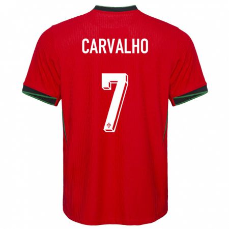 Kandiny Damen Portugal Fabio Carvalho #7 Rot Heimtrikot Trikot 24-26 T-Shirt