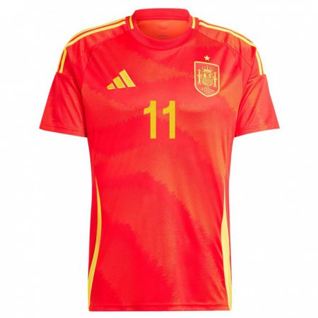 Kandiny Damen Spanien Ilias Akomach #11 Rot Heimtrikot Trikot 24-26 T-Shirt