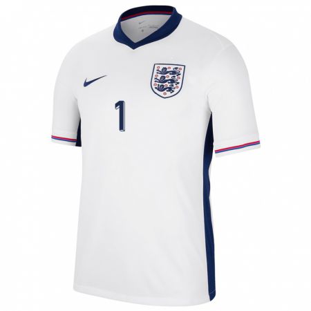 Kandiny Damen England James Beadle #1 Weiß Heimtrikot Trikot 24-26 T-Shirt