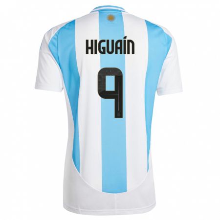 Kandiny Damen Argentinien Gonzalo Higuain #9 Weiß Blau Heimtrikot Trikot 24-26 T-Shirt