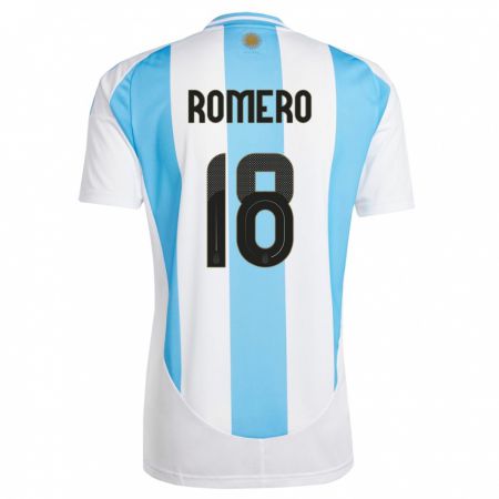 Kandiny Damen Argentinien Luka Romero #18 Weiß Blau Heimtrikot Trikot 24-26 T-Shirt