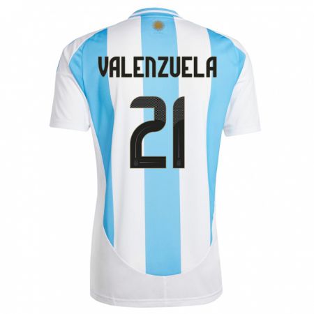 Kandiny Damen Argentinien Fernando Valenzuela #21 Weiß Blau Heimtrikot Trikot 24-26 T-Shirt