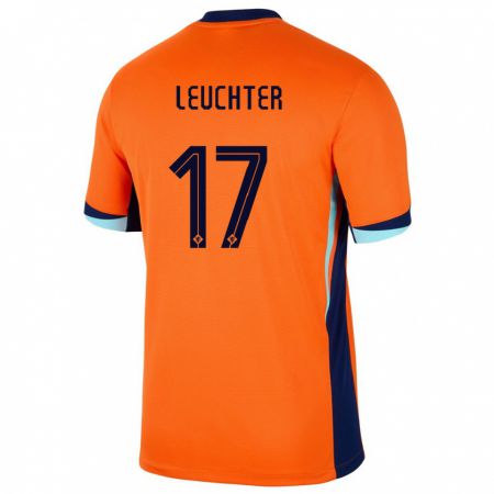 Kandiny Damen Niederlande Romee Leuchter #17 Orange Heimtrikot Trikot 24-26 T-Shirt