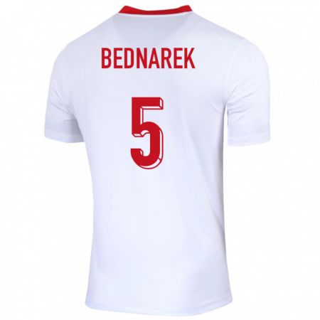 Kandiny Damen Polen Jan Bednarek #5 Weiß Heimtrikot Trikot 24-26 T-Shirt