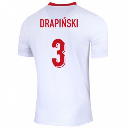 Kandiny Damen Polen Igor Drapinski #3 Weiß Heimtrikot Trikot 24-26 T-Shirt