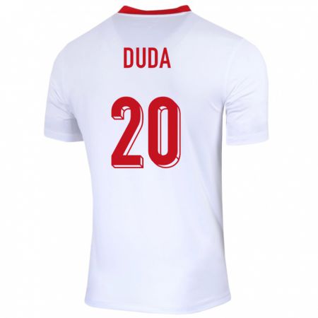 Kandiny Damen Polen Kacper Duda #20 Weiß Heimtrikot Trikot 24-26 T-Shirt