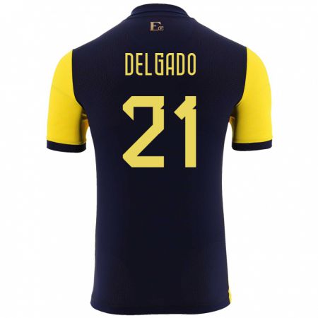 Kandiny Damen Ecuador Patrickson Delgado #21 Gelb Heimtrikot Trikot 24-26 T-Shirt