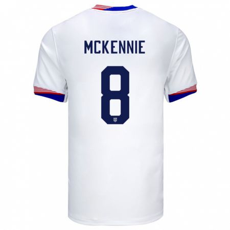 Kandiny Damen Vereinigte Staaten Weston Mckennie #8 Weiß Heimtrikot Trikot 24-26 T-Shirt