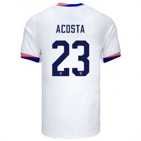 Kandiny Damen Vereinigte Staaten Kellyn Acosta #23 Weiß Heimtrikot Trikot 24-26 T-Shirt