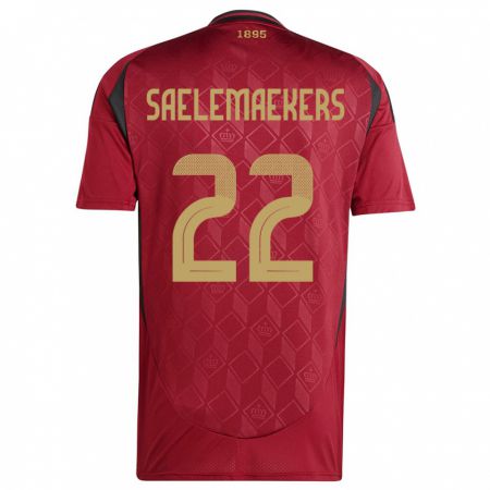 Kandiny Damen Belgien Alexis Saelemaekers #22 Burgund Heimtrikot Trikot 24-26 T-Shirt