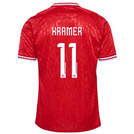 Kandiny Damen Dänemark Cornelia Kramer #11 Rot Heimtrikot Trikot 24-26 T-Shirt