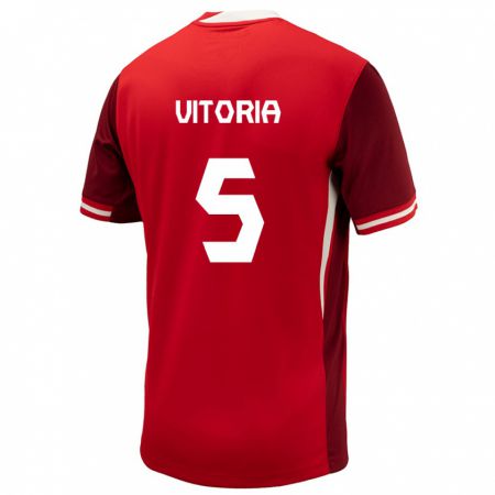 Kandiny Damen Kanada Steven Vitória #5 Rot Heimtrikot Trikot 24-26 T-Shirt