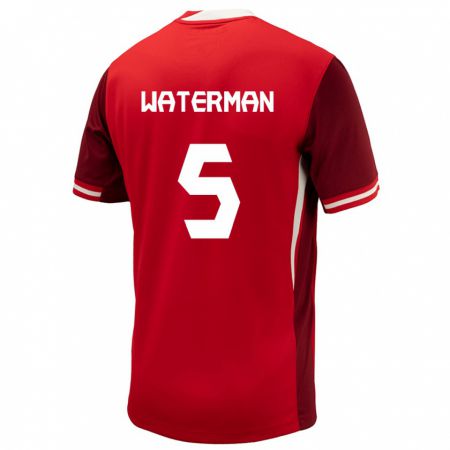 Kandiny Damen Kanada Joel Waterman #5 Rot Heimtrikot Trikot 24-26 T-Shirt