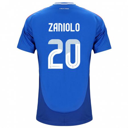 Kandiny Damen Italien Nicolò Zaniolo #20 Blau Heimtrikot Trikot 24-26 T-Shirt