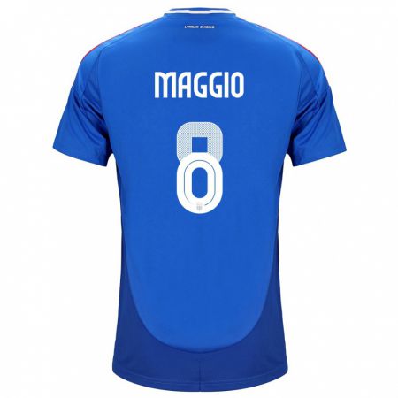 Kandiny Damen Italien Luca Di Maggio #8 Blau Heimtrikot Trikot 24-26 T-Shirt