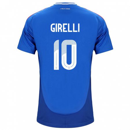 Kandiny Damen Italien Cristiana Girelli #10 Blau Heimtrikot Trikot 24-26 T-Shirt