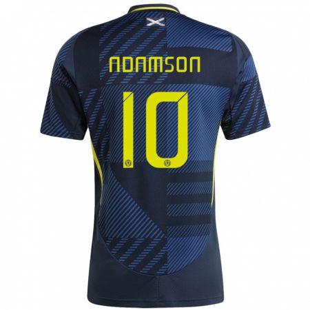 Kandiny Damen Schottland Calum Adamson #10 Dunkelblau Heimtrikot Trikot 24-26 T-Shirt