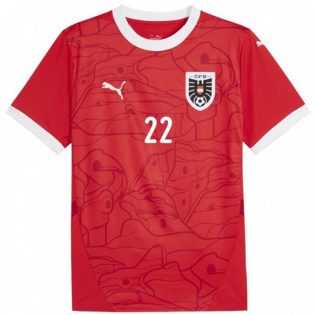 Kandiny Damen Österreich Matthias Seidl #22 Rot Heimtrikot Trikot 24-26 T-Shirt