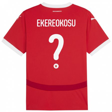 Kandiny Damen Österreich Tare Ekereokosu #0 Rot Heimtrikot Trikot 24-26 T-Shirt