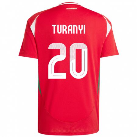 Kandiny Damen Ungarn Lilla Turányi #20 Rot Heimtrikot Trikot 24-26 T-Shirt