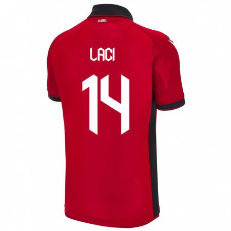 Kandiny Damen Albanien Qazim Laci #14 Rot Heimtrikot Trikot 24-26 T-Shirt