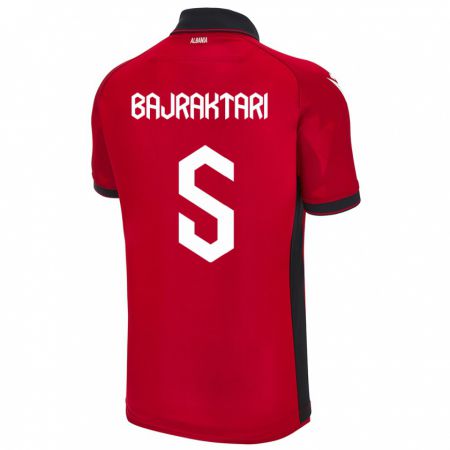 Kandiny Damen Albanien Arbiona Bajraktari #5 Rot Heimtrikot Trikot 24-26 T-Shirt