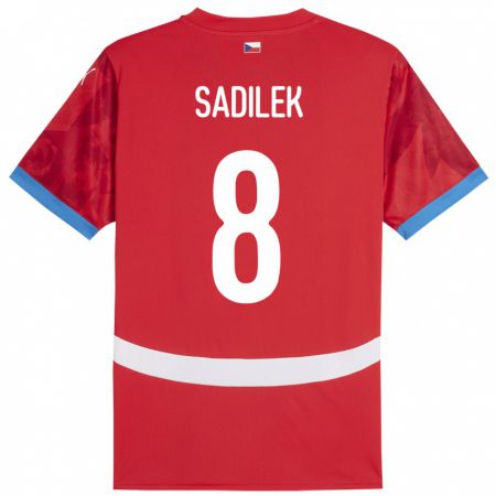 Kandiny Damen Tschechien Michal Sadílek #8 Rot Heimtrikot Trikot 24-26 T-Shirt