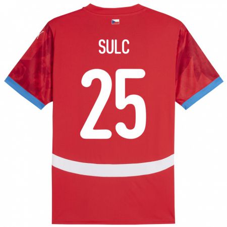 Kandiny Damen Tschechien Pavel Sulc #25 Rot Heimtrikot Trikot 24-26 T-Shirt