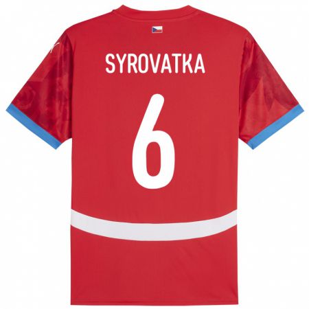 Kandiny Damen Tschechien Matyas Syrovatka #6 Rot Heimtrikot Trikot 24-26 T-Shirt