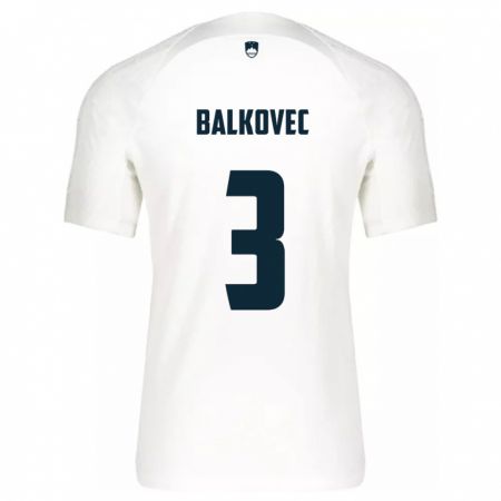 Kandiny Damen Slowenien Jure Balkovec #3 Weiß Heimtrikot Trikot 24-26 T-Shirt