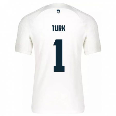 Kandiny Damen Slowenien Martin Turk #1 Weiß Heimtrikot Trikot 24-26 T-Shirt